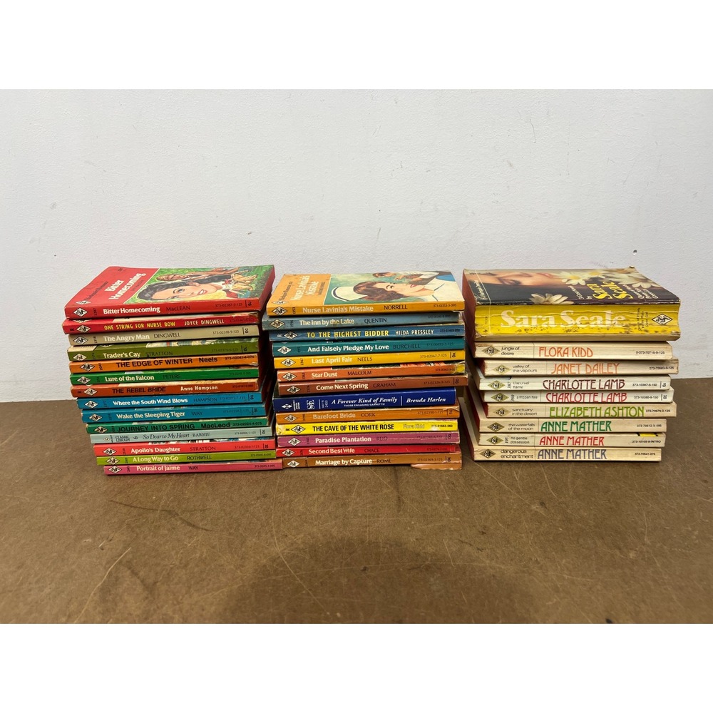 Harlequin Romance Vintage Paperback Book Lot 35+ Pulp Fiction Anne Mather Neels